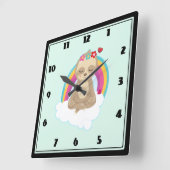 Horloge Carrée Parcelle paisible méditant tranquillement sur un n (Angle)