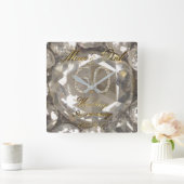 Horloge Carrée Parents 60e anniversaire Diamond Mariage 2017 (Maison)