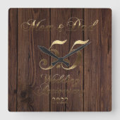 Horloge Carrée Parents du 55e anniversaire du Mariage émérite 202 (Recto)