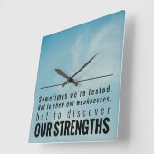 Horloge Carrée Parfois Nous Sommes Testés (Angle)