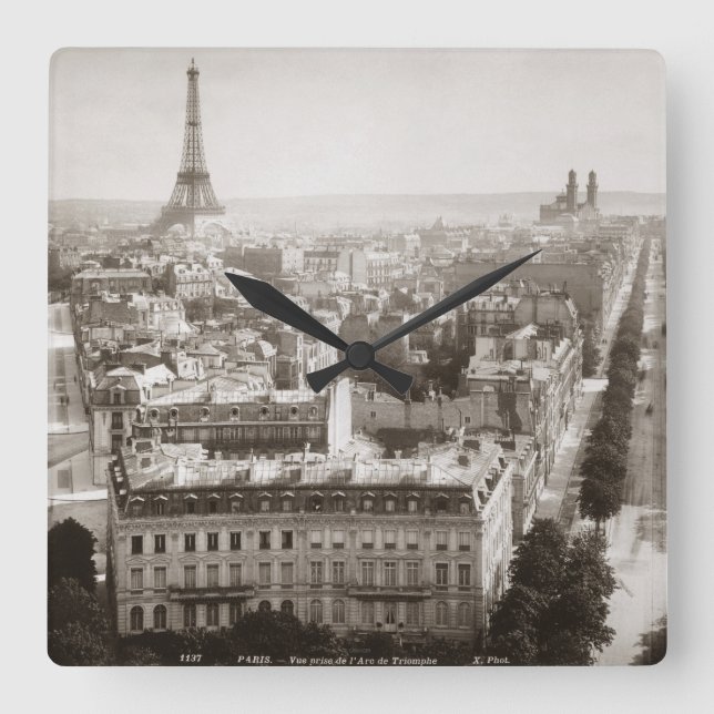 Horloge Carrée Paris : Aerial View, 1900 (Front)