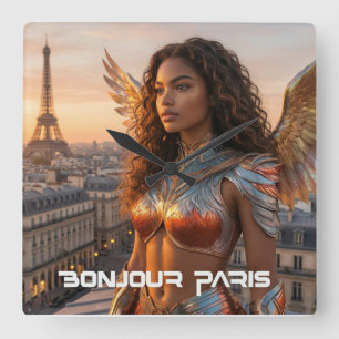HORLOGE CARRÉE PARIS - BONJOUR
