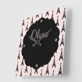 Horloge Carrée Paris Chic Wall Clock (Angle)