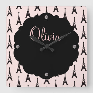Horloge Carrée Paris Chic Wall Clock