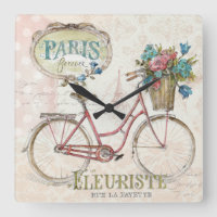 Paris Vélo Avec Fleurs Devant