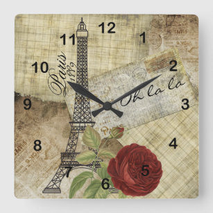 Horloge Carrée Paris vintage