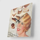 Horloge Carrée parisien bakery cupcake pastry cookike cupcake (Angle)