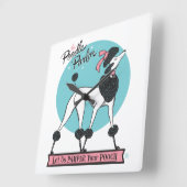 Horloge Carrée Parlure de caniche (Angle)