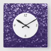 Horloge Carrée Parties scintillant violet foncé ultra violet bril (Recto)