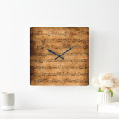 Horloge Carrée Partition vintage (Maison)