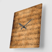 Horloge Carrée Partition vintage (Angle)