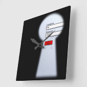 Horloge Carrée Password Security (Angle)