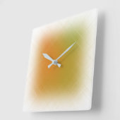 Horloge Carrée Pastel Abstrait Orange et Lime (Angle)