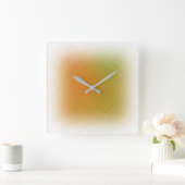 Horloge Carrée Pastel Abstrait Orange et Lime (Maison)