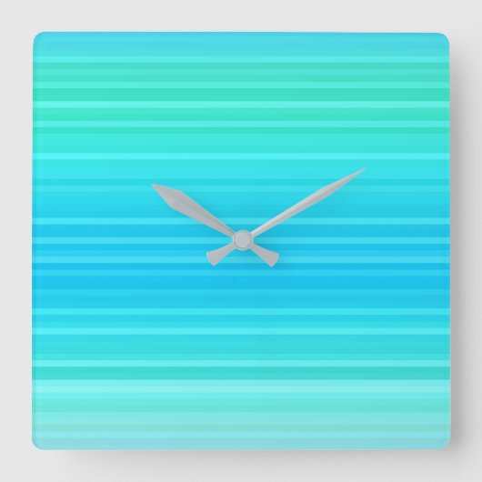 Horloge Carrée Pastel Abstrait Turquoise Bleu Bleu Grandes Têtes (Recto)