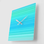 Horloge Carrée Pastel Abstrait Turquoise Bleu Bleu Grandes Têtes (Angle)