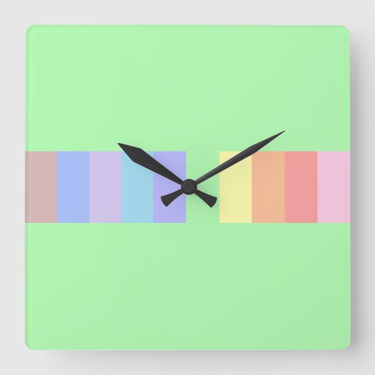 Horloge Carrée Pastel Lime Green (Recto)
