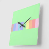 Horloge Carrée Pastel Lime Green (Angle)