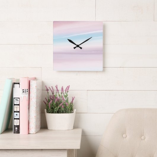 Horloge Carrée Pastel Sky Dream 3 (Salle de lecture)
