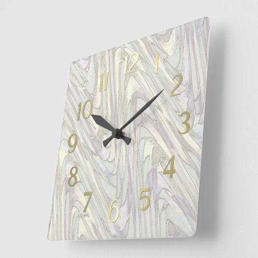 Horloge Carrée Pastel ZigZag Motif (Angle)