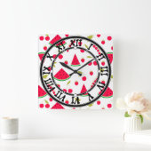 Horloge Carrée Pastèque (Maison)