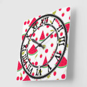 Horloge Carrée Pastèque (Angle)