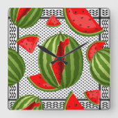 Horloge Carrée Pastèque Palestine - Slice (Recto)