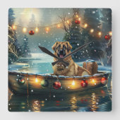 Horloge Carrée Pasteur anatolien Noël Festive Voyage (Recto)