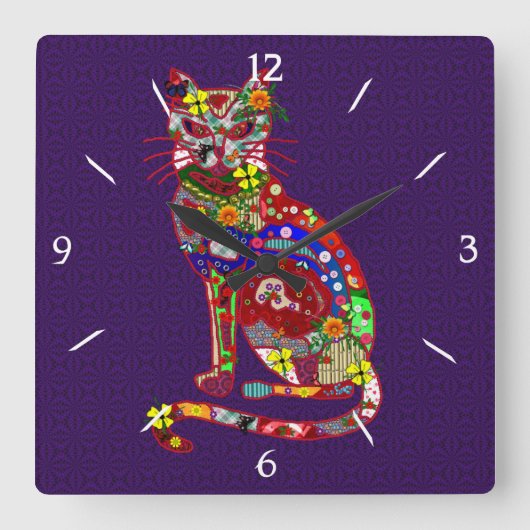 Horloge Carrée Patchwork (Recto)