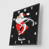 Horloge Carrée Patinage du Père Noël (Angle)
