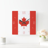 Horloge Carrée Patriotic du Canada (Maison)