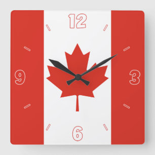 Horloge Carrée Patriotic du Canada