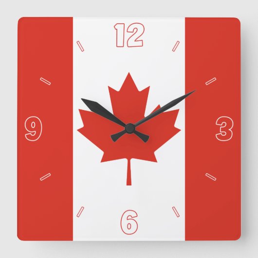 Horloge Carrée Patriotic du Canada (Recto)