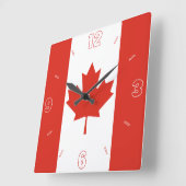 Horloge Carrée Patriotic du Canada (Angle)