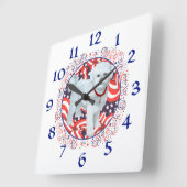 Horloge Carrée Patriotic Maltese Clock (Angle)