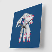 Horloge Carrée Patriotisme effarant : I Love USA Perspective Art (Angle)