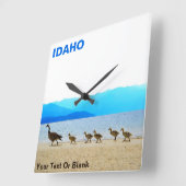 Horloge Carrée Patrouille côtière - Oies du Canada (Angle)