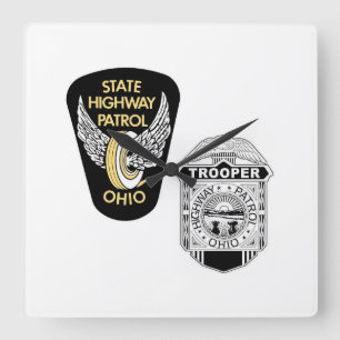Horloge Carrée Patrouille de route nationale de l'Ohio - OSP -