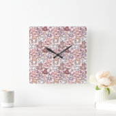 Horloge Carrée Patter les yoga poses | Yoga seamless pattern 48 (Maison)