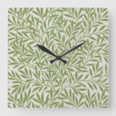 Horloge Carrée Pattern of green leafy branches  (Recto)