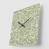 Horloge Carrée Pattern of green leafy branches  (Angle)