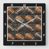 Horloge Carrée Patterned Football Sports (Recto)