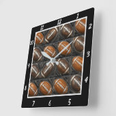 Horloge Carrée Patterned Football Sports (Angle)