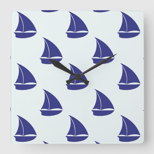 Horloge Carrée Patterns bleus (Recto)
