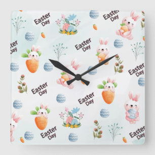 Horloge Carrée Patters de Rabbit