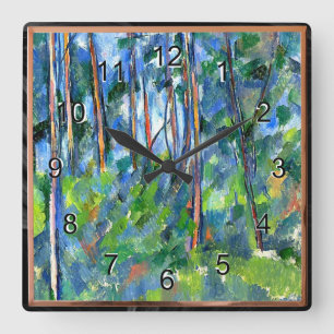 Horloge Carrée Paul Cezanne : Dans la forêt, tableau de Cézanne