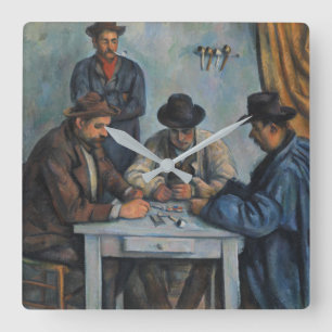 Horloge Carrée Paul Cezanne les joueurs de carte