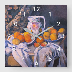 Horloge Carrée Paul Cezanne - Nature morte avec rideau