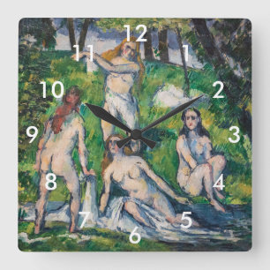 Horloge Carrée Paul Cezanne - Quatre Baigneuses
