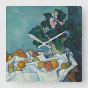 Horloge Carrée Paul Cezanne Vie morte avec des pommes et un pot